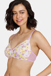 Zivame Retro Vibes Double Layered Non Wired 3/4th Coverage T-Shirt Bra - Violet Tulle — thumbnail 4